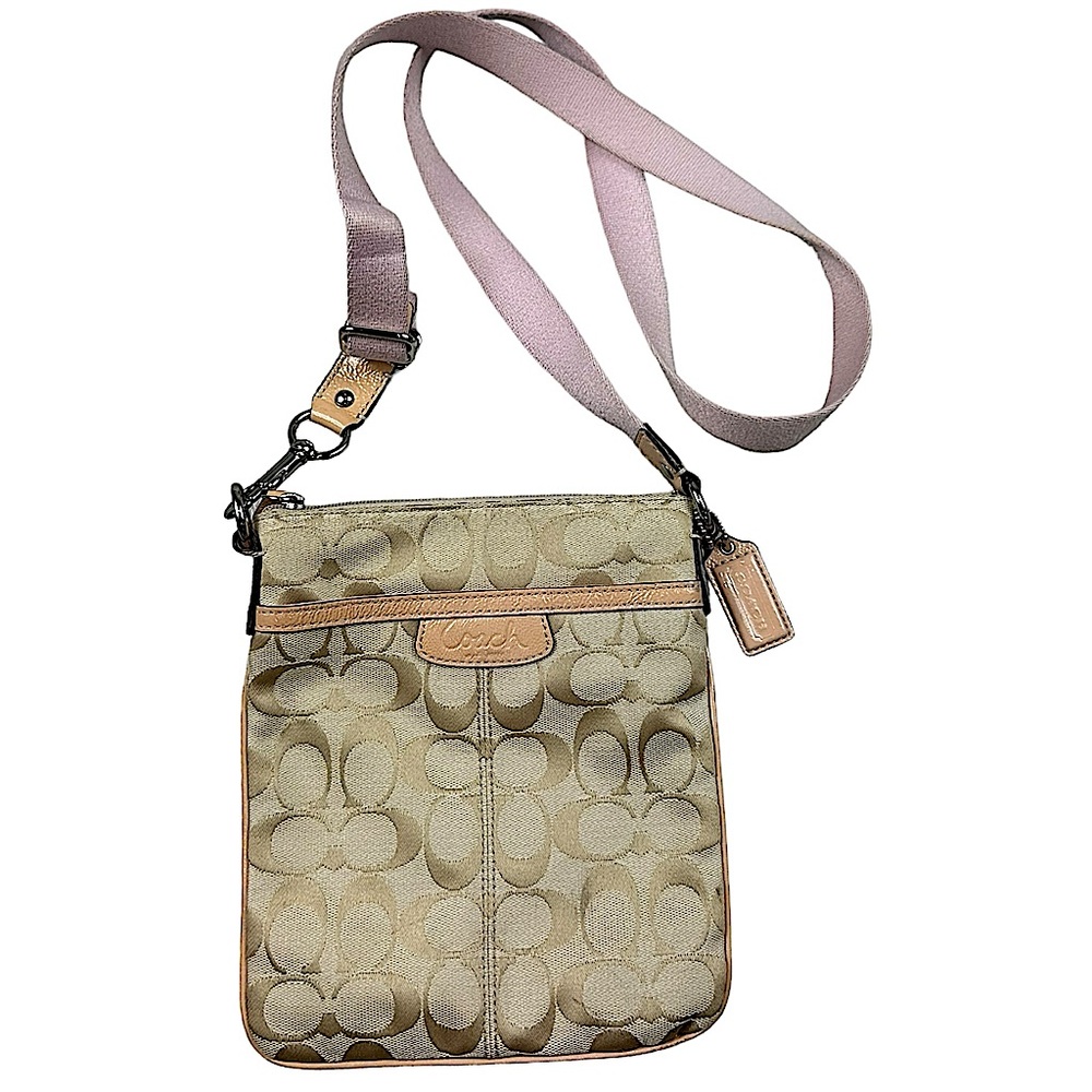 COACH: Small Signature Zip File Crossbody in Blush